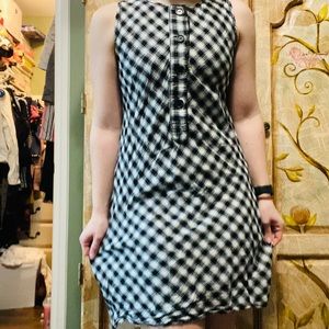 (CLOSET CLOSING FINAL SALE) Tank top gingham plaid button dress